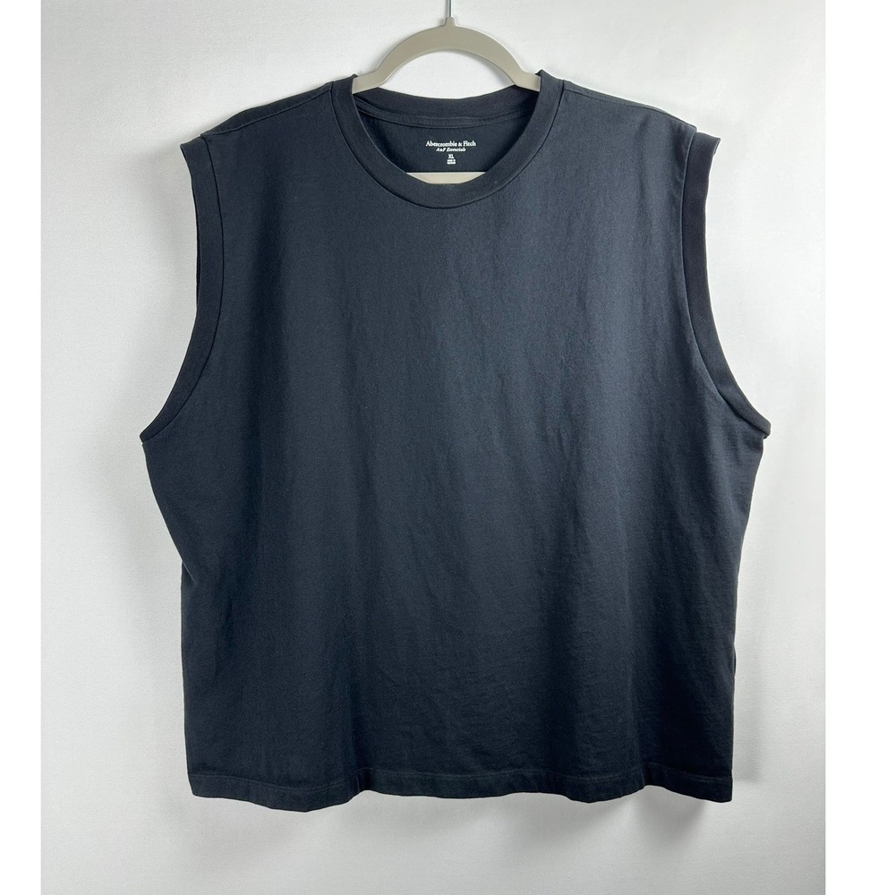 Abercrombie & Fitch A&F Essentials Muscle Tee Men's XL Black Sleeveless Cotton
